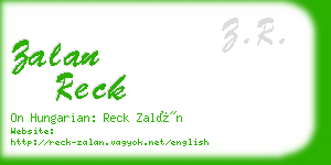 zalan reck business card